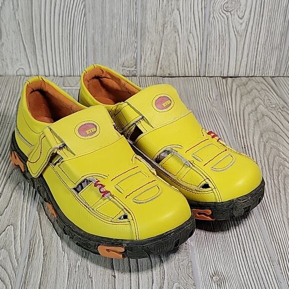TMA Eyes Hand Stitched Leather Shoes Yellow Womens Size 8.5 NEW - Picture 10 of 15